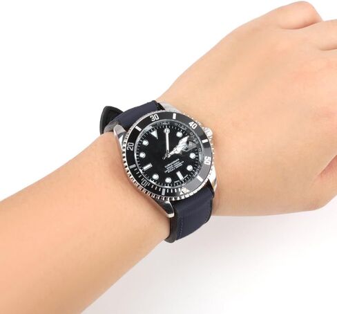 Onthelevel Sailcloth Rubber Watch Strap 18mm 20mm 22mm Water Resistant Oxford Fabric With Silicone Hybrid Watchband Replacement For Men's Wristband in Kuwait