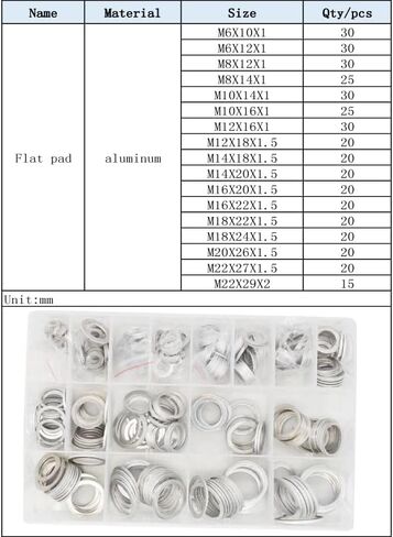 M2 M2.5 M3 M4 M5 M6 M8 M10 M12 M14 M16 M8 M20 M22 M24 304 Steel Flat Washer Spacer Sealing Ring Seal Brass Aluminium Pad Kit(304 M2-M10) in Saudi Arabia