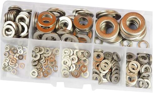 M2 M2.5 M3 M4 M5 M6 M8 M10 M12 M14 M16 M8 M20 M22 M24 304 Steel Flat Washer Spacer Sealing Ring Seal Brass Aluminium Pad Kit(304 M2-M10) in Saudi Arabia