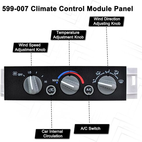 MuHize 599-007 A/C Heater Climate Control Module Panel, Fit for 1996-1999 Chevy GMC C1500 C2500 C3500 K1500 K2500 K3500 Truck Replace# 9378815 15-72548 15-72548 16231175 in Kuwait