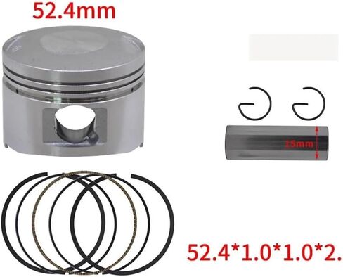 Motorcycle 52.4mm Piston 15mm Pin Ring Spacer Fit For SPACY125 CH125 1983-1996 Elite125 1984(Piston kit) in Saudi Arabia