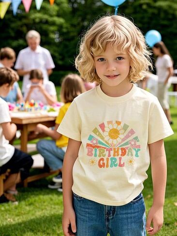 Birthday Girls Shirt 2nd 3rd 4th 5th 6th 7th 8th 9th Toddler Girl Birthday Outfit Kids Gift T-Shirts Party Tops in Kuwait