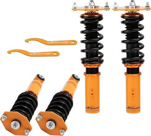 MaxPeedingrods Coilovers for Mitsubishi 3000GT 1991-1999 FWD ، مجموعة تعليق Coilover Adjustment Adjustment ، مجموعة التخفيض المسبق لخفض الذهب in Saudi Arabia