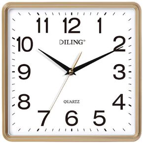 Square Wall Clock 10 Inch Silent Non Ticking Quality Quartz High Accuracy Battery Operated Office Living Room Bedroom Kitchen or Study Decor(Pearl White) in Saudi Arabia