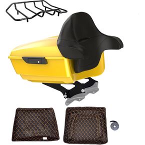 Advanblack US Stock Laguna Orange King Tour Pack ، قوس Mount Black ، رف الأمتعة العلوي ، بطانات Pak Trunk Orange مناسبة لجولة Harley 09-Later ، Road Glide ، Street Glide Special ، Electra Glide in Kuwait