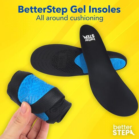 Gel Insoles, Trim-to-Fit, Shock-Absorbing Gel Pad for All-Day Comfort & Pain Relief (Mens 8-14) in Saudi Arabia
