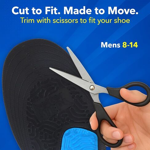 Gel Insoles, Trim-to-Fit, Shock-Absorbing Gel Pad for All-Day Comfort & Pain Relief (Mens 8-14) in Saudi Arabia