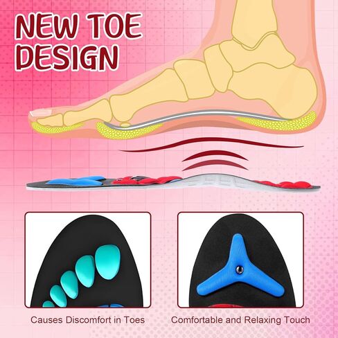 Acupressure Magnetic Insoles Orthopedic Massage Insoles with Magnetic Technology Shock Absorption Arch Support Helps Blood Circulation and Relieve Fatigue (Blue,S(Men 4-7/women 5-8)) in Saudi Arabia