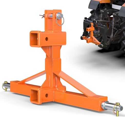 Orange 3 Point Hitch Receiver with Dual 2" Receiver, 3 Point Trailer Hitch for Tractor, Fit for Standard/5th Wheel/Goose Neck Connections, 3 Pt Quick Hitch Farm Equipment and Subcompact Trailer Hitch in Kuwait