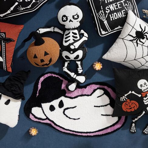 سجادة Phantscope Happy Halloween سجادة منطقة على شكل خفاش أسود، سجادة ناعمة معنقدة للباب الأمامي وغرفة نوم المعيشة والحمام، سجادة تزيينية غير قابلة للانزلاق، سجادة باب ديكور على الطراز القوطي للهالوين، أسود 27.5 × 55 بوصة in Kuwait