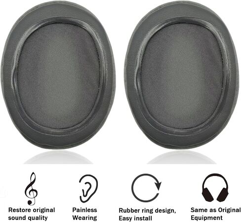 Replacement Ear Pads Cushions for Sony WH-CH700N, WH-CH710N, WH-CH720N Headphones, Earpads Cover, Headset Ear Muffs, Headphone Repair Parts-Black in Kuwait