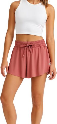 Harmony and Balance 2-in-1 Flowy Athletic Shorts with Built-in Liner for Women, Quick-Dry, Running, Yoga, Gym, Tennis Shorts in Kuwait