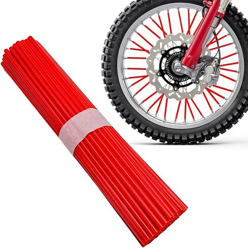 72 PCS Dirt Bike Spoke Skins Covers, Wheel Spoke Skins Wrap Covers Trim for 8"-21" Rims, Wheel Rim Pipe Trim Decoration Protector for Motorcycle Dirt Bike Wheelchair (Black) in Kuwait