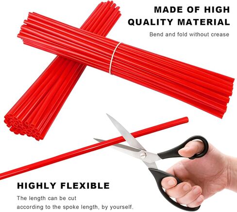 72 PCS Dirt Bike Spoke Skins Covers, Wheel Spoke Skins Wrap Covers Trim for 8"-21" Rims, Wheel Rim Pipe Trim Decoration Protector for Motorcycle Dirt Bike Wheelchair (Black) in Kuwait