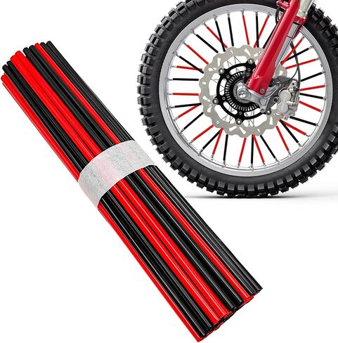 72 PCS Dirt Bike Spoke Skins Covers, Wheel Spoke Skins Wrap Covers Trim for 8"-21" Rims, Wheel Rim Pipe Trim Decoration Protector for Motorcycle Dirt Bike Wheelchair (Black) in Saudi Arabia
