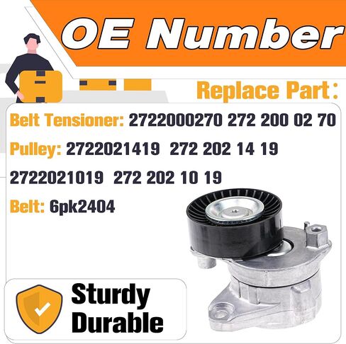 Engine Drive Belt Tensioner & Idler Pulley Belt Tensioner Kit Fit for Mercedes-Benz C230 C280 C300 C350 CLK350 E350 GL450 ML350 ML550 S550 SLK350 2005-2011.Replaces# 2722021419 2722000270 6pk2404 in Saudi Arabia