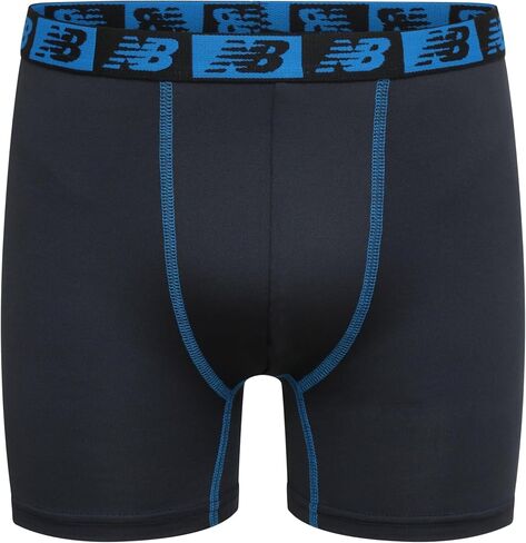 New Balance Boys' 3.5" Underwear, Performance Boxer Briefs (4 Pack), Electric Thunderbolt Camo/Electric Indigo/Magnet/Black, Large in Kuwait