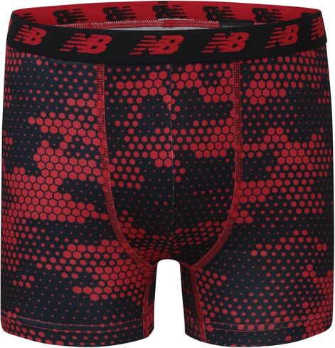 New Balance Boys' 3.5" Underwear, Performance Boxer Briefs (4 Pack), Electric Thunderbolt Camo/Electric Indigo/Magnet/Black, Large in Kuwait