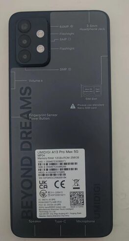 UMIDIGI Unlocked 5G Cell Phone,A13 PRO MAX 5G Smartphone 17GB+256GB Android 12 with 6.8" Full Screen,64+5+5MP AI Triple Camera MediaTek Dimensity 900,5150mAh Battery Smartphones,WIFI 6.0,Warranty in Saudi Arabia