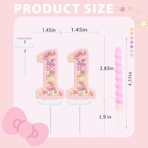 Number 7 Candle with 12 Pcs Spiral Candles, Colorful Macaron Birthday Candles for Girls Boys, Macaron Pastel Rainbow Cake Topper for Sweet Theme Party Decoration (Pink) in Kuwait