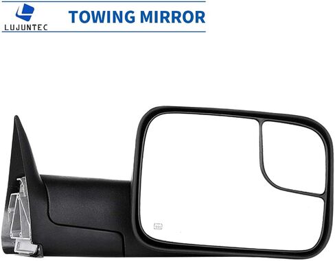 LUJUNTEC Tow Mirror Replacement fit for 2002-2008 For Dodge For Ram 1500 2003-2009 For Dodge For Ram 2500/3500 Pickup Towing Mirror Passenger Right Side Power Adjusted Heated No Turn Signal Light in Saudi Arabia