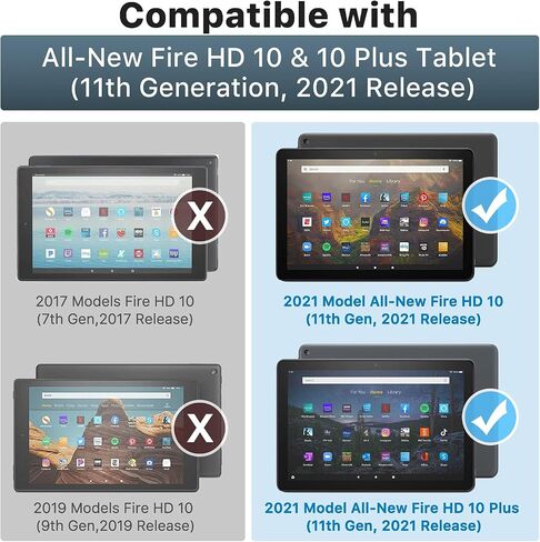 MoKo Case Fits All-New Amazon Kindle Fire HD 10 & 10 Plus Tablet (11th Generation, 2021 Release) 10.1" - Slim Folding Stand Cover with Auto Wake/Sleep, Indigo in Saudi Arabia