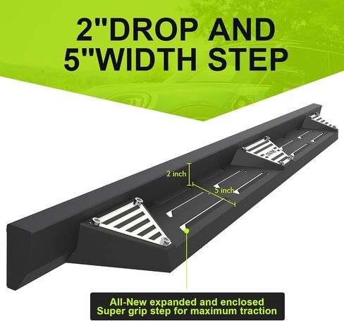 ONINE Running Boards Compatible for 2019-2025 Chevy Silverado/Gmc Sierra 1500, 2020-2025 Chevy Silverado/Gmc Sierra 2500HD 3500HD Crew Cab Drop Side Step Nerf Bar Rock Slider, Textured Black in Saudi Arabia