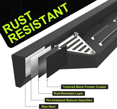 ONINE Running Boards Compatible for 2019-2025 Chevy Silverado/Gmc Sierra 1500, 2020-2025 Chevy Silverado/Gmc Sierra 2500HD 3500HD Crew Cab Drop Side Step Nerf Bar Rock Slider, Textured Black in Saudi Arabia