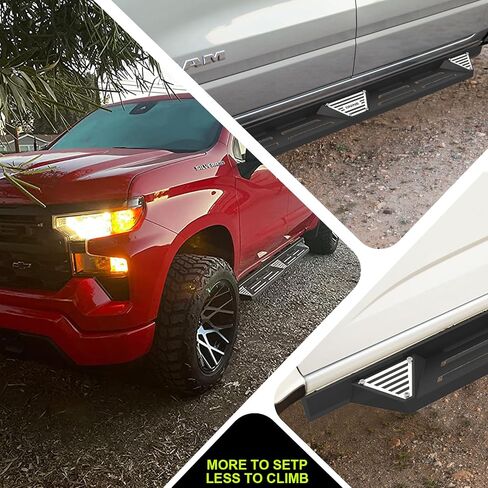 ONINE Running Boards Compatible for 2019-2025 Chevy Silverado/Gmc Sierra 1500, 2020-2025 Chevy Silverado/Gmc Sierra 2500HD 3500HD Crew Cab Drop Side Step Nerf Bar Rock Slider, Textured Black in Saudi Arabia