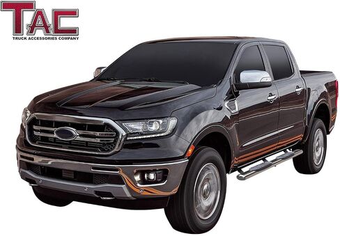 TAC Arrow 5 "لوحات تشغيل متوافقة مع 2019-2023 Ford Ranger Supercrew Cab Truck Side Steps Rails على الطرق الوعرة الملحقات الألمنيوم الأسود 2PCs in Saudi Arabia