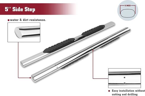 TAC Arrow 5 "لوحات تشغيل متوافقة مع 2019-2023 Ford Ranger Supercrew Cab Truck Side Steps Rails على الطرق الوعرة الملحقات الألمنيوم الأسود 2PCs in Saudi Arabia