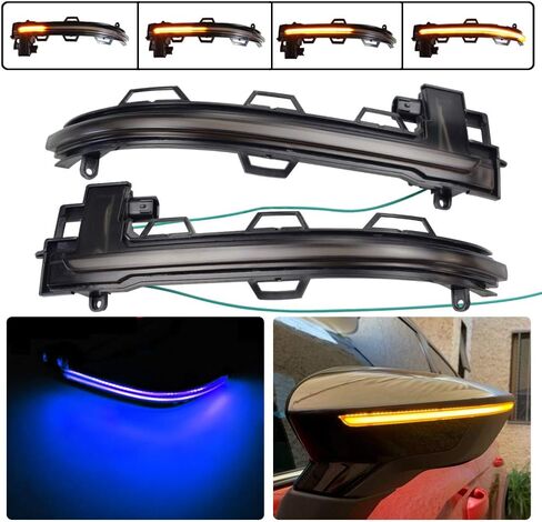 Sequential Turn Signal Lights Dynamic Led Side Mirror For BMW X3 F25 X4 F15 X5 F26 X6 F16 2014 2015 2016 2017 (Blue-Yellow) in Saudi Arabia