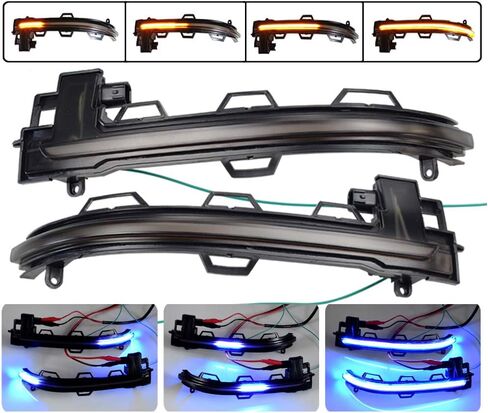Sequential Turn Signal Lights Dynamic Led Side Mirror For BMW X3 F25 X4 F15 X5 F26 X6 F16 2014 2015 2016 2017 (Blue-Yellow) in Saudi Arabia