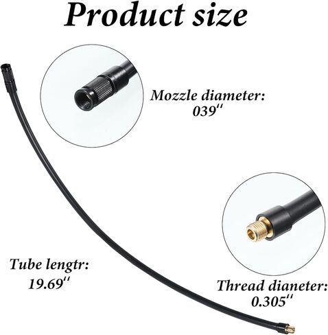 Universal Tire Inflator Hose Extension Tube Brass Screw Thread Tire Inflator Extension Tube, 19.69 inch Air Pump Hose Adapter Suit for Car, Motorcycle, E-Bike, Hoses Quick Turn Inflation Attachments in Saudi Arabia