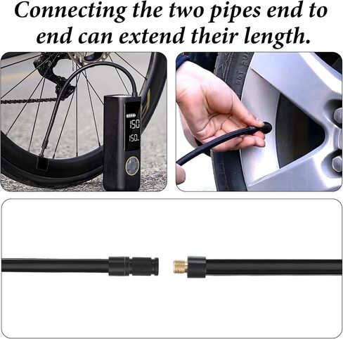 Universal Tire Inflator Hose Extension Tube Brass Screw Thread Tire Inflator Extension Tube, 19.69 inch Air Pump Hose Adapter Suit for Car, Motorcycle, E-Bike, Hoses Quick Turn Inflation Attachments in Saudi Arabia