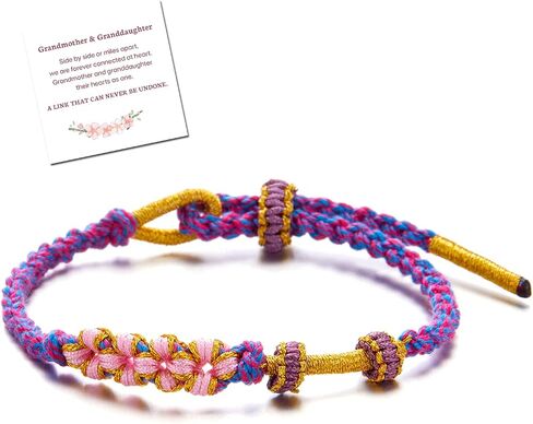 RINHOO FRIENDSHIP To My Granddaughter Bracelet A Link That Can Never Be Undone Peach Blossom Bracelet Granddaughter Bracelet from Grandma Adjustable Braided Bracelet in Kuwait