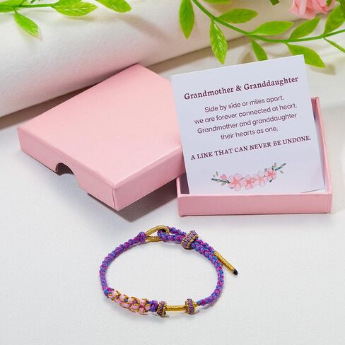 RINHOO FRIENDSHIP To My Granddaughter Bracelet A Link That Can Never Be Undone Peach Blossom Bracelet Granddaughter Bracelet from Grandma Adjustable Braided Bracelet in Kuwait