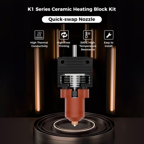 مجموعة Hotend الرسمية من سلسلة K1 من Creality، مجموعة كتلة التسخين السيراميكية K1/k1 Max/K1C - مجموعة فوهة سريعة التبديل، مجموعة Hotend للطباعة عالية التدفق، مقاومة درجات الحرارة العالية 300 درجة مئوية، متوافقة مع K1/k1 Max/K1C in Saudi Arabia