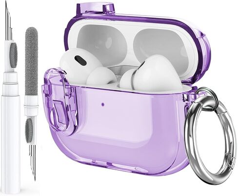for Airpods Pro 2/1 Gen Case Cover with Lock (2019/2022/2023), Clear Locking Case for Airpod Pro 2nd/1st Generation Shockproof Protective Cover Skin for Apple iPod Pro - Black in Kuwait