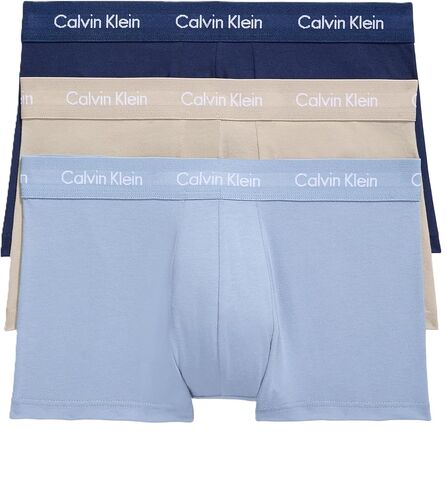 سروال رجالي من Calvin Klein مصنوع من القطن القابل للتمدد مكون من 3 قطع منخفضة الارتفاع، أرجواني فوس/أزرق مارين/كوبية أزرق، مقاس XL in Saudi Arabia