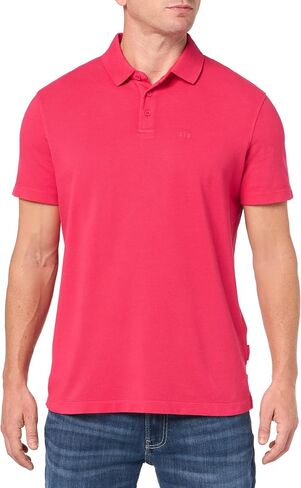 Armani Exchange Men's Regular Fit Solid Colored Sun Washed Pique Polo in Saudi Arabia