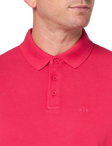 Armani Exchange Men's Regular Fit Solid Colored Sun Washed Pique Polo in Saudi Arabia