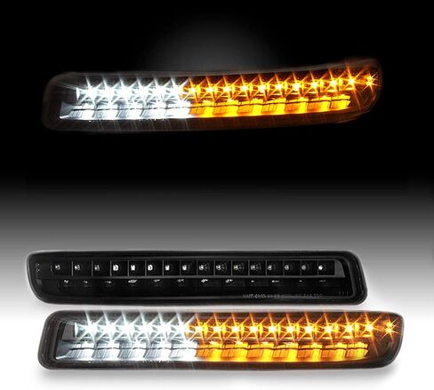 AKKON - For GMC Sierra Yukon Yukon XL Pair of Smoked Lens LED Front Bumper Turn Signal Light Lamp Set in Saudi Arabia