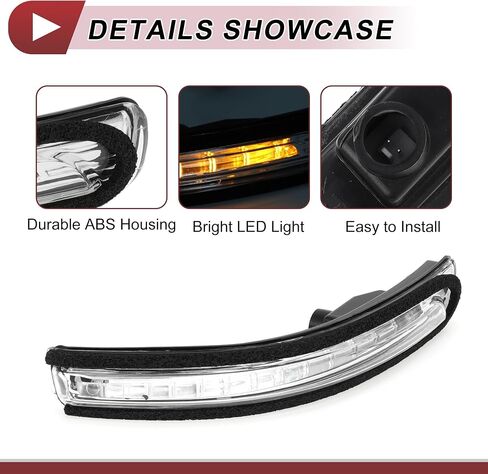 1 Pc Car Mirror Turn Signal Light for KIA Rio Pride 2012-2016 Right No.876241W000 Black Clear Plastic in Saudi Arabia