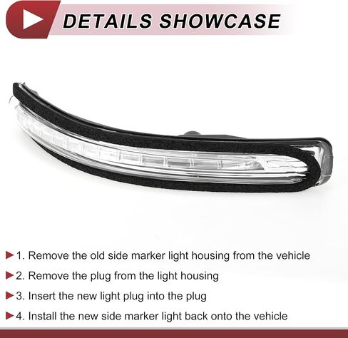 1 Pc Car Mirror Turn Signal Light for KIA Rio Pride 2012-2016 Right No.876241W000 Black Clear Plastic in Saudi Arabia