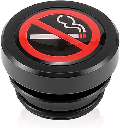 Cigarette Lighter Socket Cover Cap, No Smoking Sign Aluminum Cigarette Lighter Plug Cover, Fits All Vehicles with Standard 12 Volt Power Source (Red) in Saudi Arabia