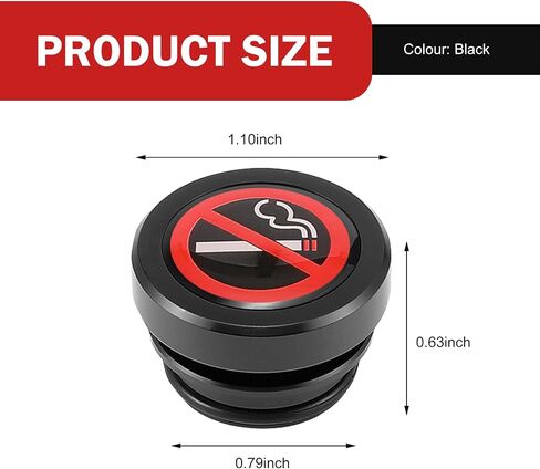 Cigarette Lighter Socket Cover Cap, No Smoking Sign Aluminum Cigarette Lighter Plug Cover, Fits All Vehicles with Standard 12 Volt Power Source (Red) in Saudi Arabia
