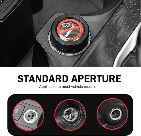 Cigarette Lighter Socket Cover Cap, No Smoking Sign Aluminum Cigarette Lighter Plug Cover, Fits All Vehicles with Standard 12 Volt Power Source (Red) in Saudi Arabia