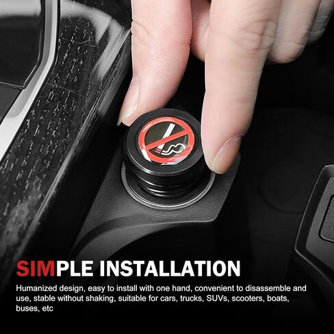 Cigarette Lighter Socket Cover Cap, No Smoking Sign Aluminum Cigarette Lighter Plug Cover, Fits All Vehicles with Standard 12 Volt Power Source (Red) in Saudi Arabia