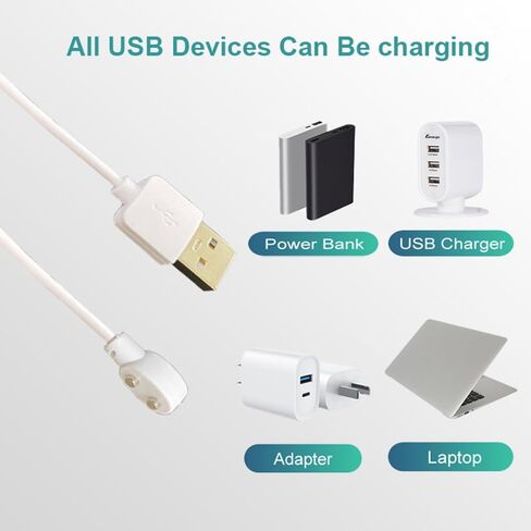 كابل شاحن USB مغناطيسي 5 ملم بطول 2.7 قدم مع نقطتين لاستبدال سلك الشحن - 0.2 بوصة in Saudi Arabia